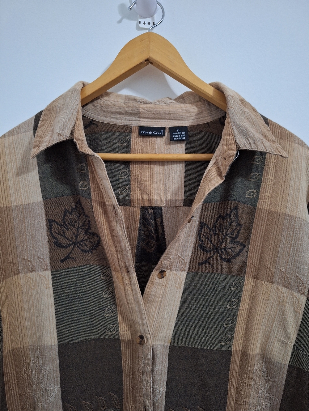 Northcrest Plaid Cotton Shirt in Tan and Brown - Picture 4 of 10